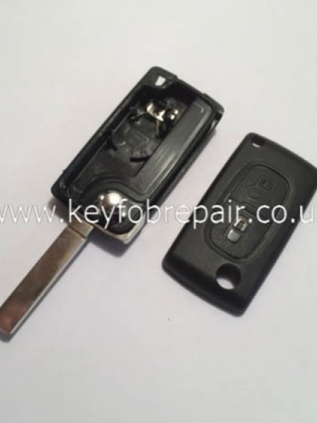 Peugeot 2 Button Flip Case With Battery Place VA2 Blade (No Groove) Also Fits Citroen